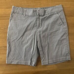 Tommy Hilfiger Women's Striped Shorts Size 8 Blue White Casual